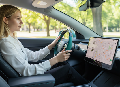 Greenish-black carbon fiber Tesla Model 3 steering wheel - Track Master (2017-2023.8) Axeco