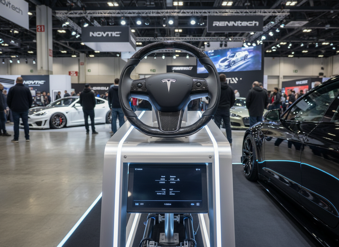 Black Carbon Fiber Tesla Model Y Steering Wheel-Track Master(2020-2024) Axeco