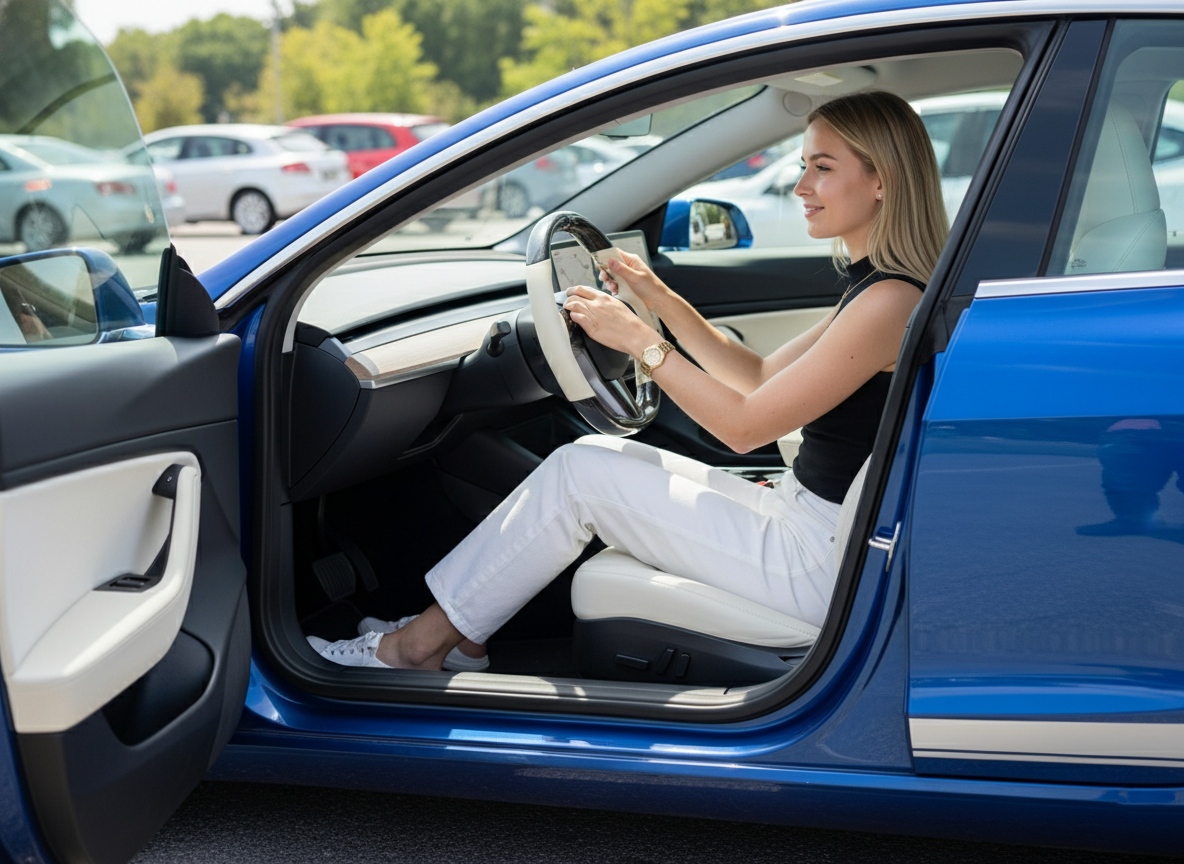 White Carbon Fiber Tesla Model 3 Steering Wheel - Track Master (2017-2023.8) Axeco