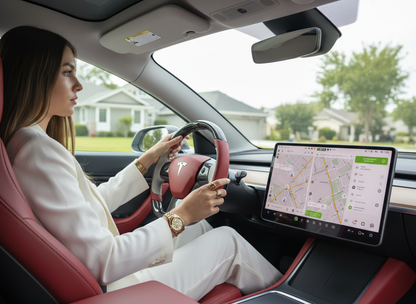 Red-Gray Tesla Model 3 Carbon Fiber Steering Wheel-Track Master(2017-2023.8) Axeco