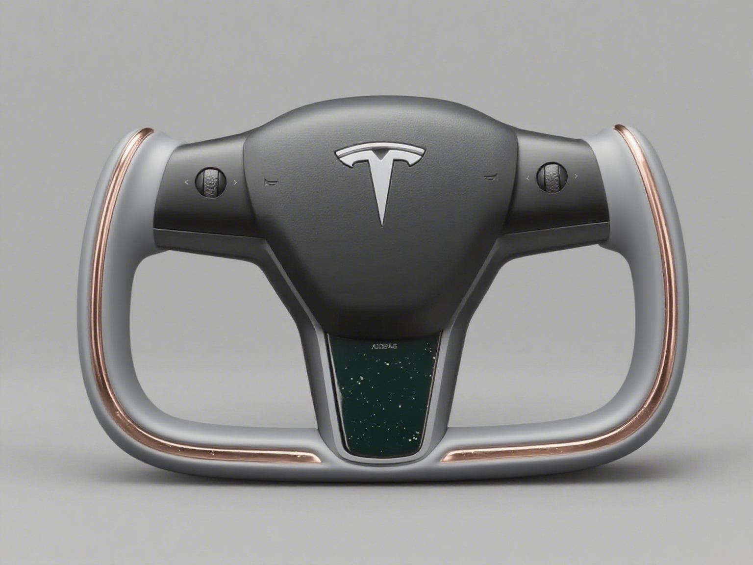 Copper and gray leather Tesla Model Y Yoke Steering Wheel(2020-2024) Axeco