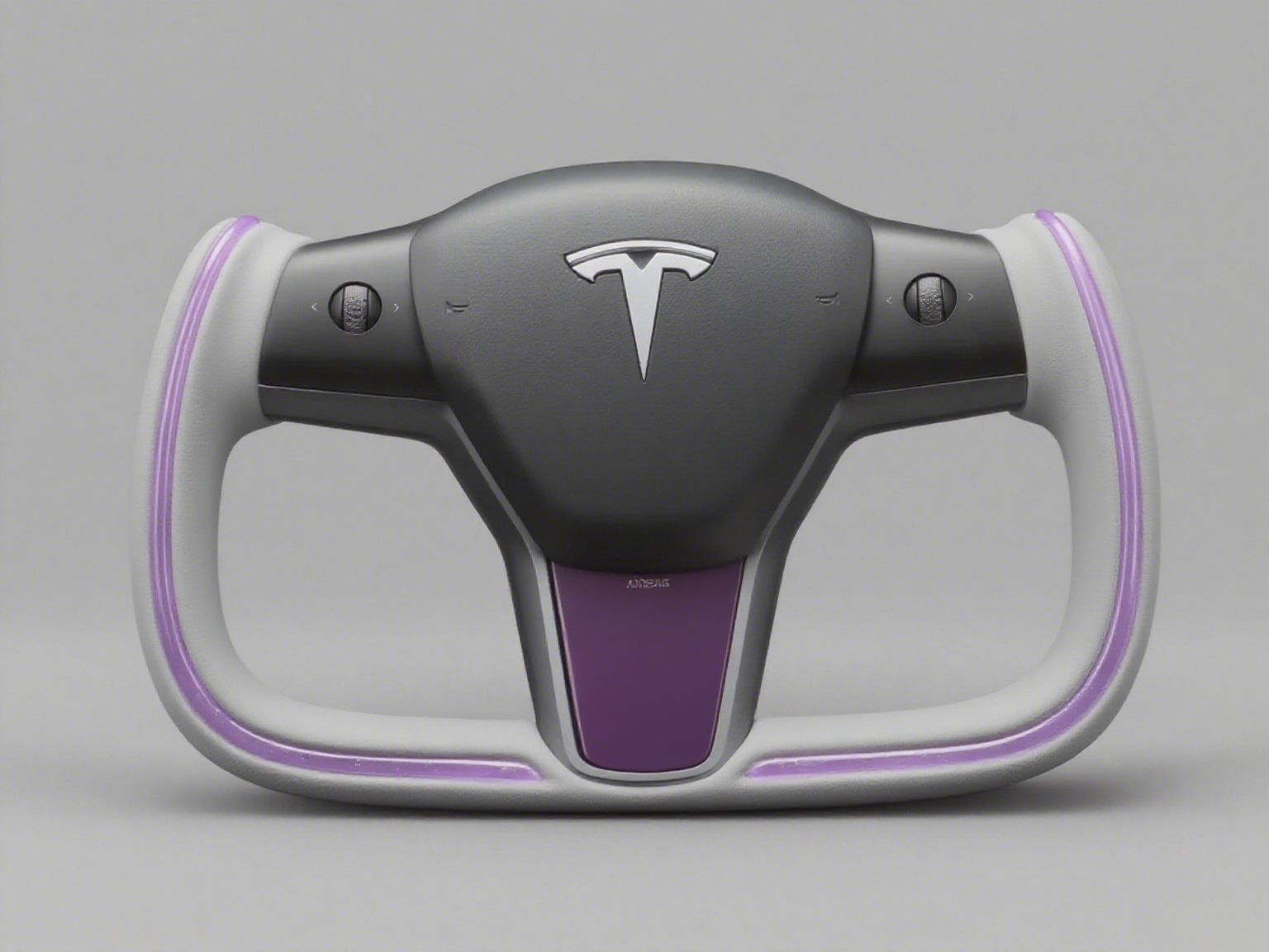 Light gray and purple Tesla Model Y Yoke Steering Wheel(2020-2024) Axeco