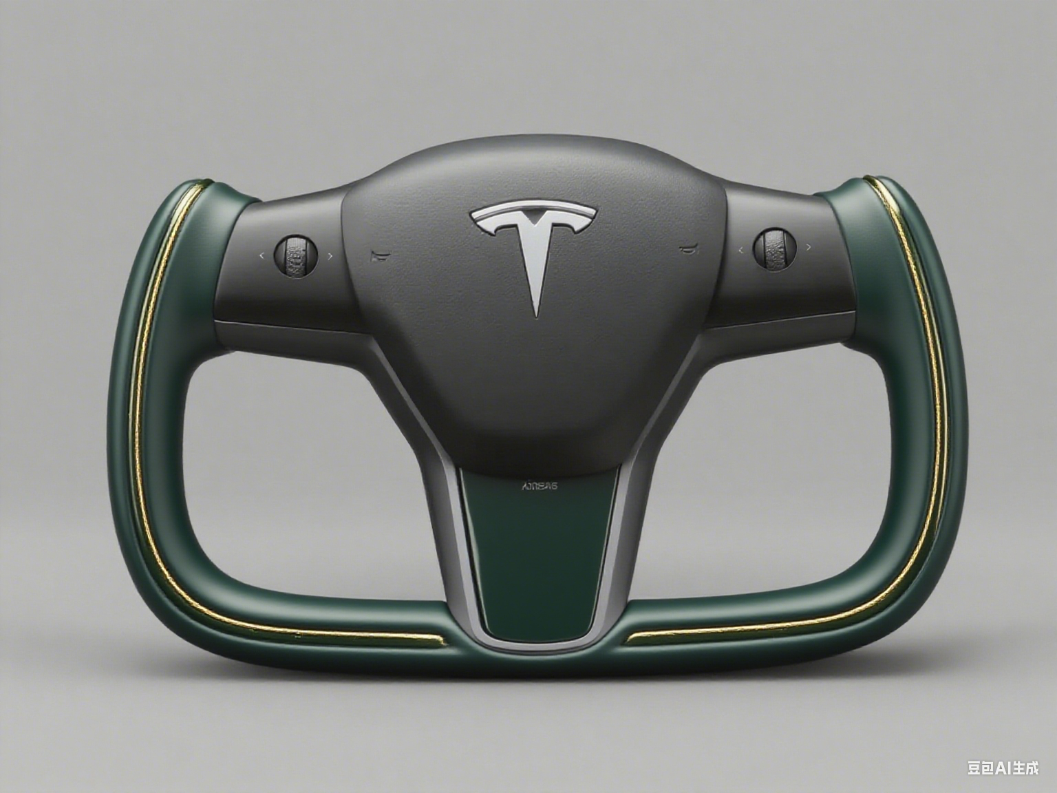 Dark green with gold Tesla Model 3 Yoke Steering Wheel(2017-2023.8) Axeco