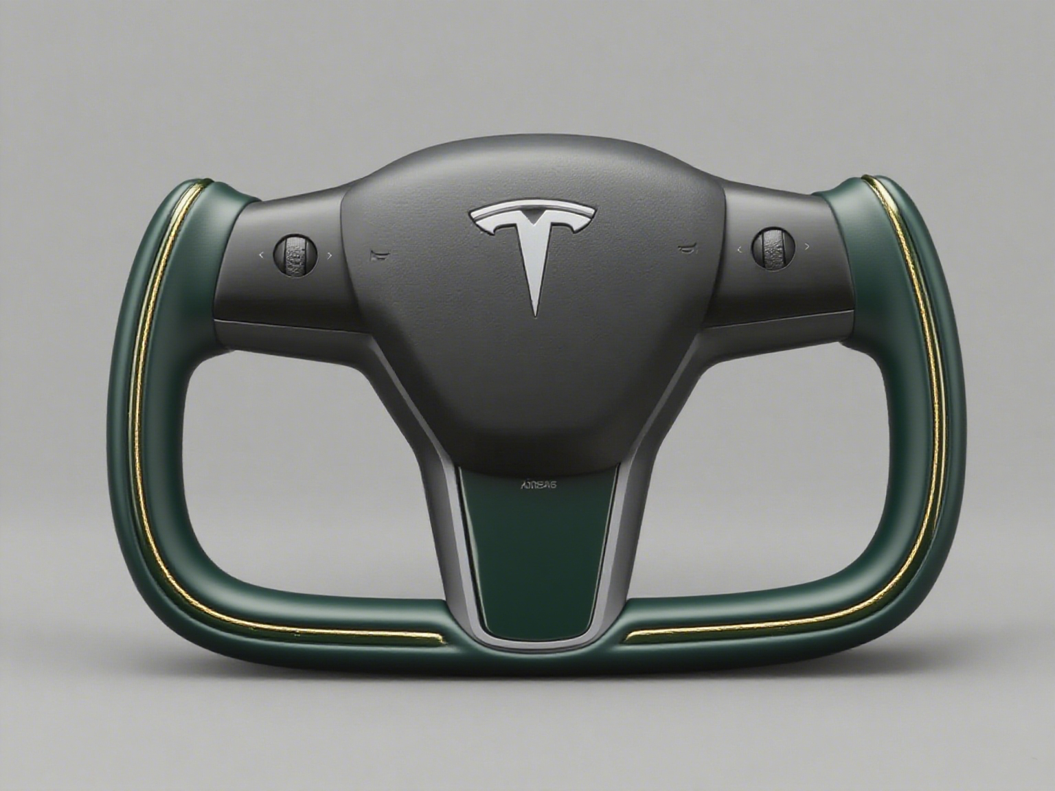 Dark green with gold Tesla Model 3 Yoke Steering Wheel(2017-2023.8) Axeco