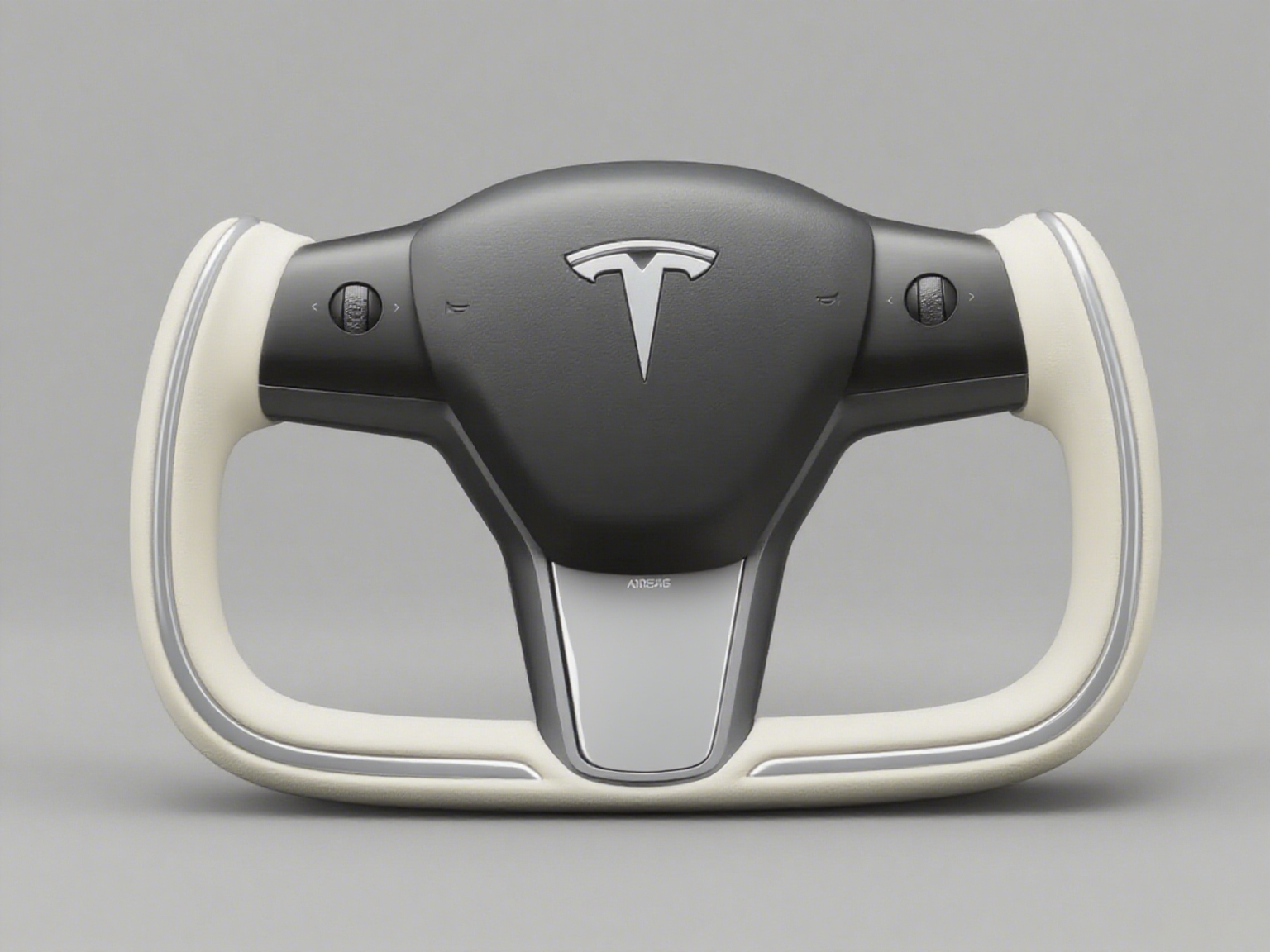 White with silver Tesla Model 3 Yoke Steering Wheel(2017-2023.8) Axeco