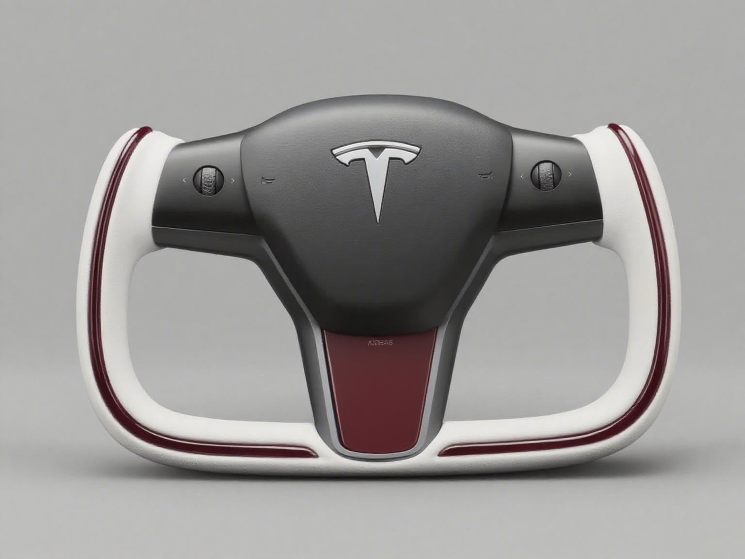 White and red Tesla Model 3 Yoke Steering Wheel(2017-2023.8) Axeco
