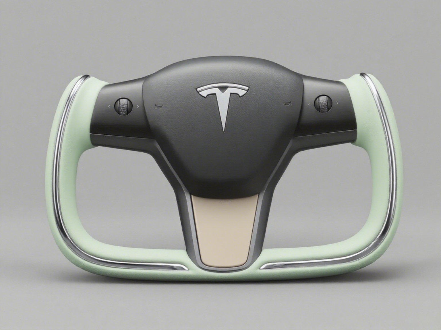 Mint green and silver Tesla Model Y Yoke Steering Wheel(2020-2024) Axeco