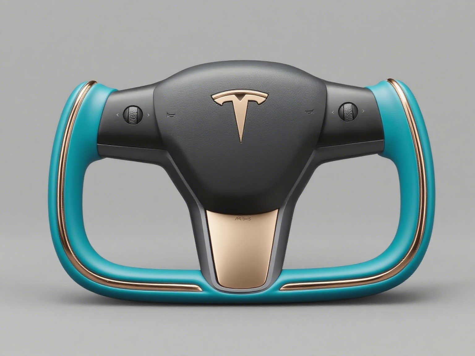 Green and gold Tesla Model Y Yoke Steering Wheel(2020-2024) Axeco