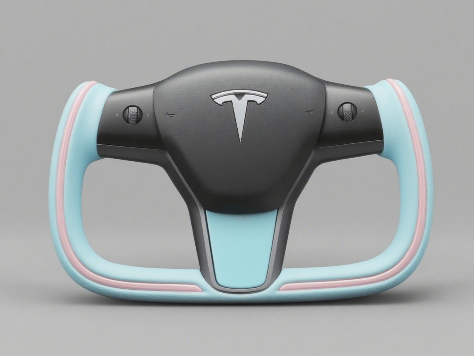 Light blue and pink Tesla Model Y Yoke Steering Wheel(2020-2024) Axeco