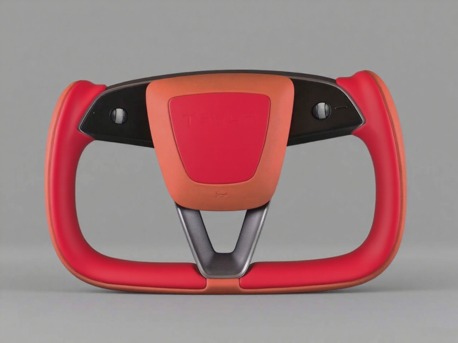 Orange and red Carbon Fiber Tesla model 3 highland YOKE Steering Wheel(2023.9+) Axeco