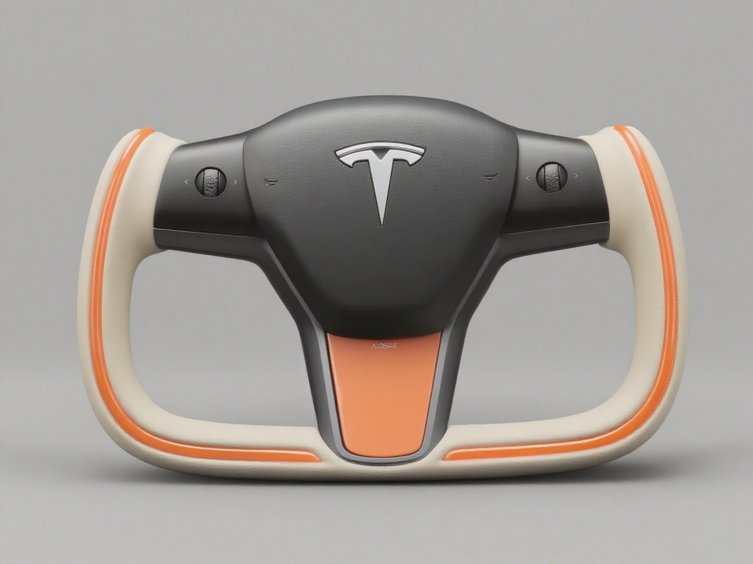 Beige and orange Tesla Model Y Yoke Steering Wheel(2020-2024) Axeco