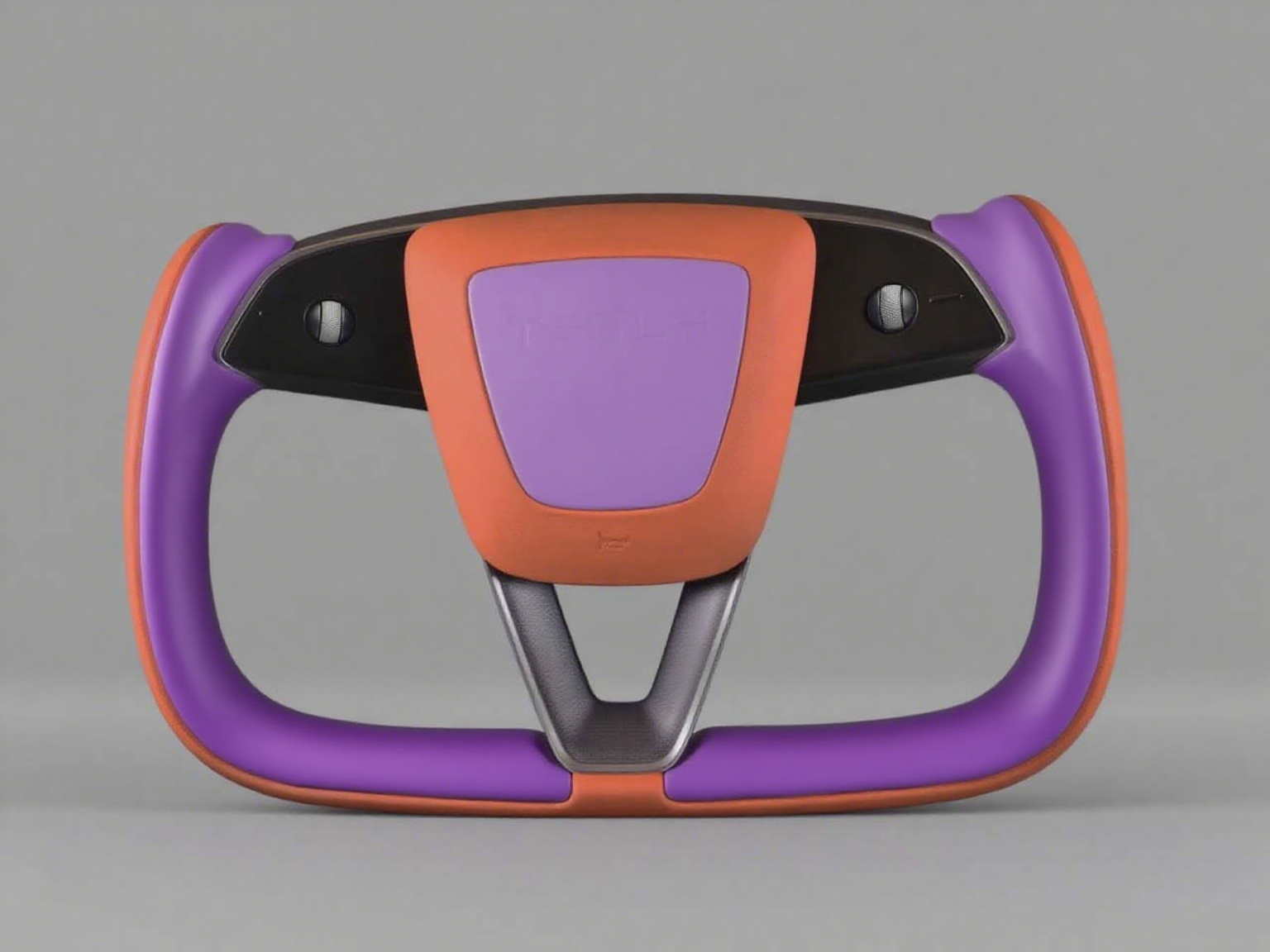 Orange and purple Carbon Fiber Tesla model 3 highland YOKE Steering Wheel(2023.9+) Axeco