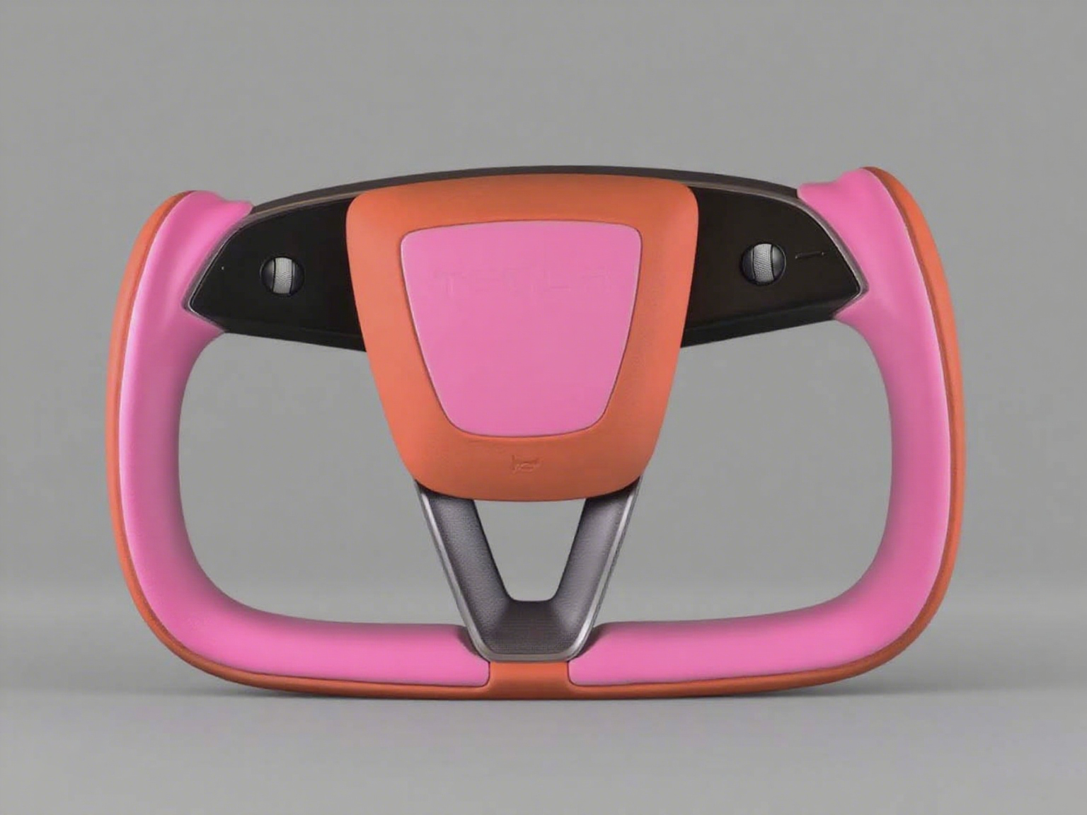 Orange and pink Carbon Fiber Tesla model 3 highland YOKE Steering Wheel(2023.9+) Axeco