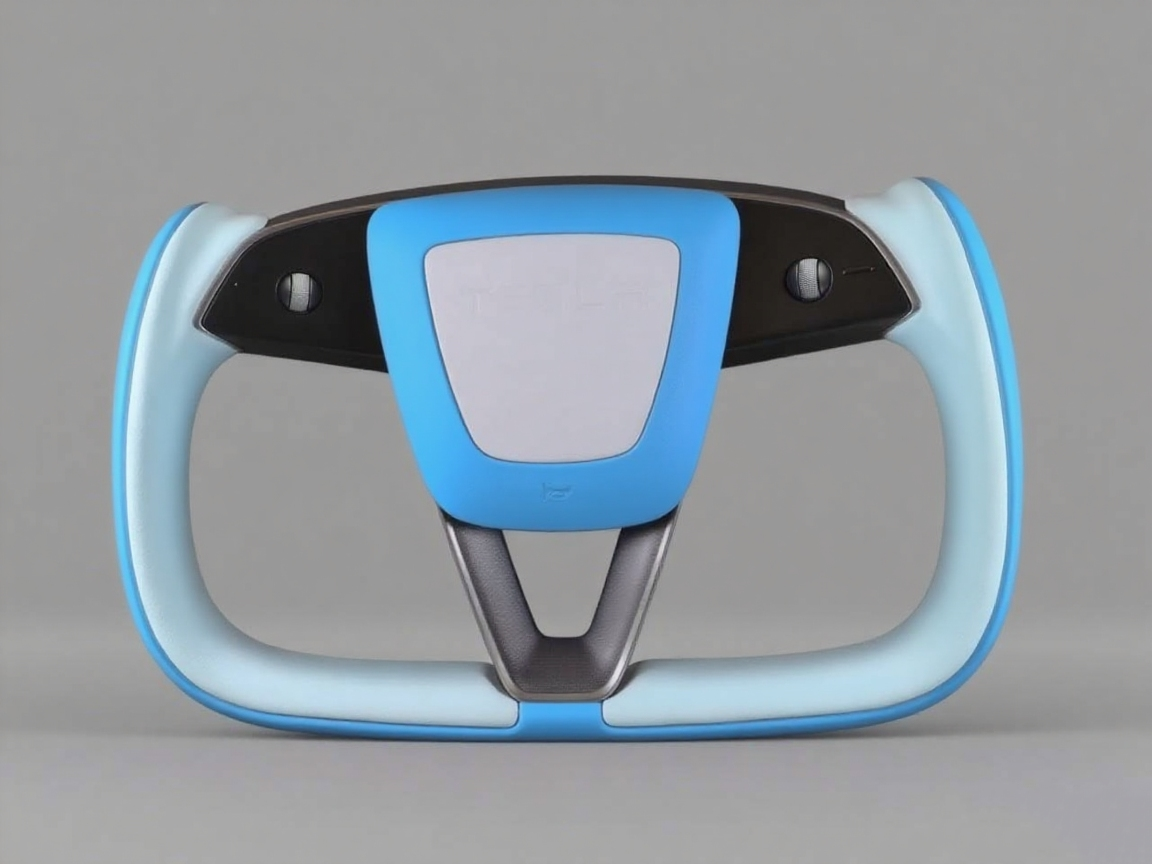 Light blue and sapphire blue Carbon Fiber Tesla model 3 highland YOKE Steering Wheel(2023.9+) Axeco