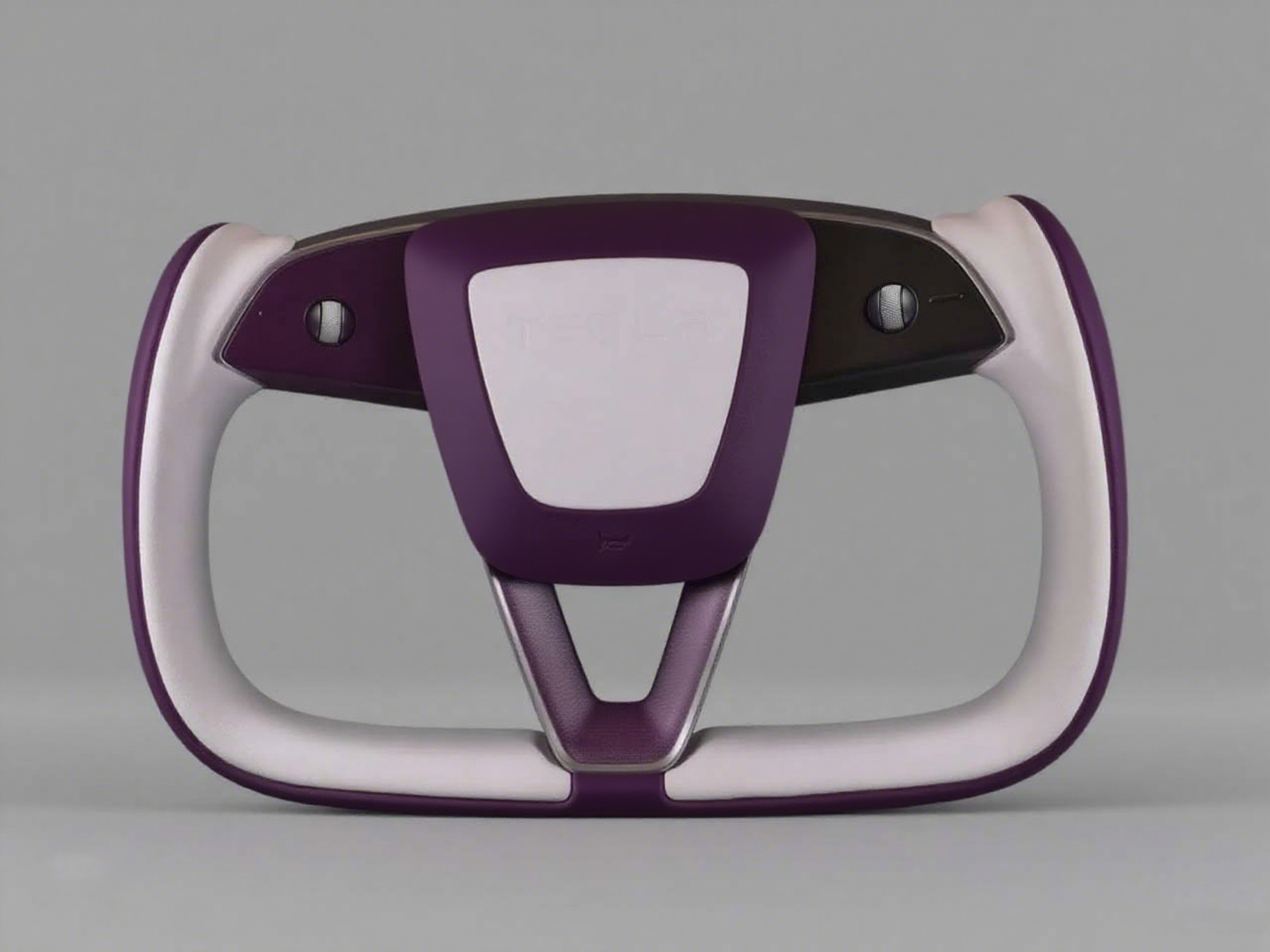 White and deep purple Carbon Fiber Tesla model 3 highland YOKE Steering Wheel(2023.9+) Axeco