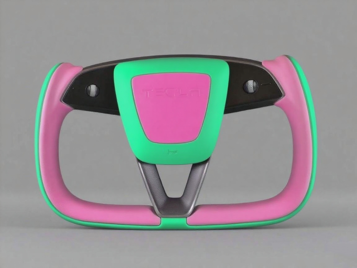 Pink and lake green Carbon Fiber Tesla model 3 highland YOKE Steering Wheel(2023.9+) Axeco