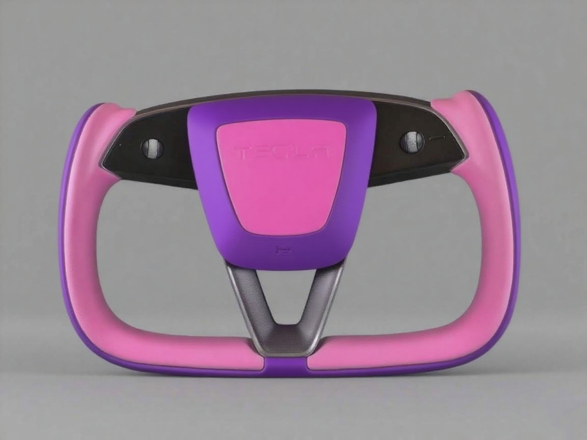 Pink and purple Carbon Fiber Tesla model 3 highland YOKE Steering Wheel(2023.9+) Axeco