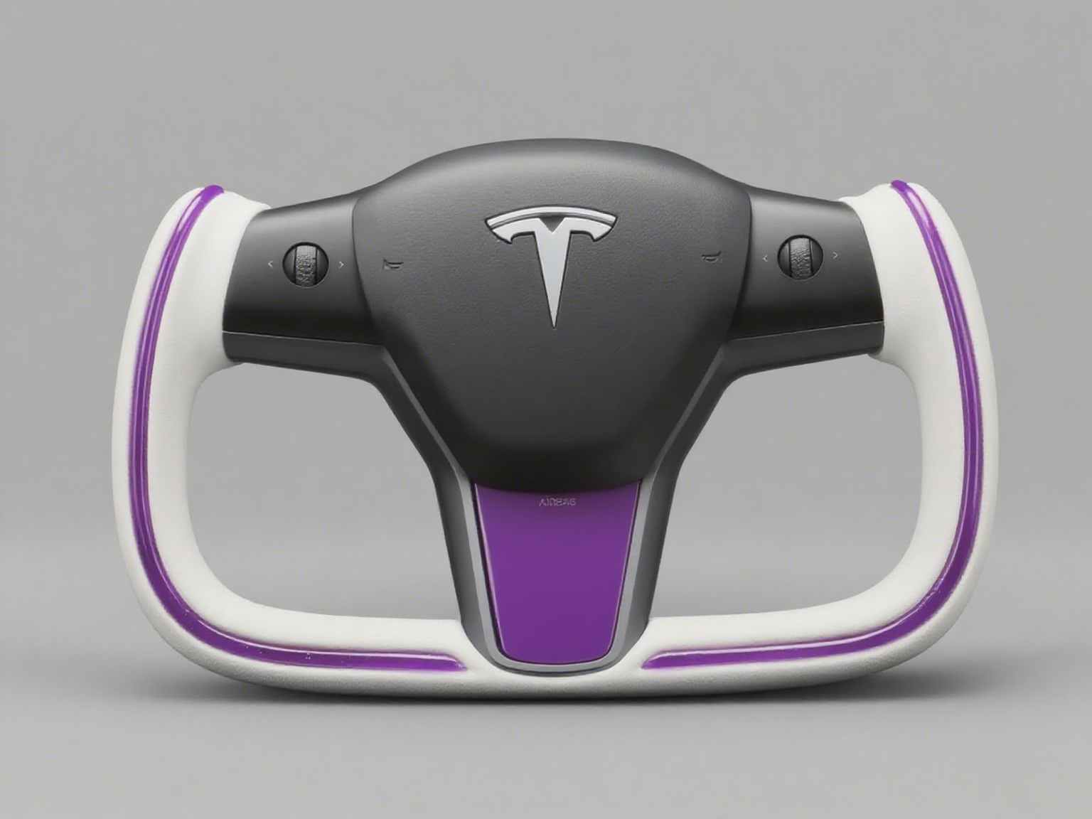 Purple and white leather Tesla Model Y Yoke Steering Wheel(2020-2024) Axeco