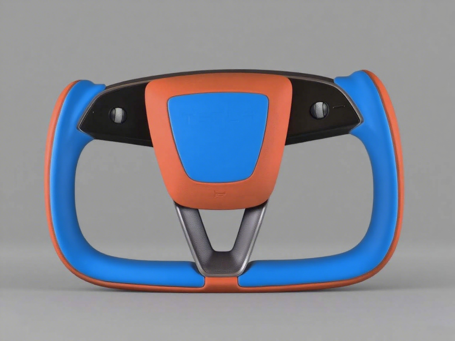 Orange and blue Carbon Fiber Tesla model 3 highland YOKE Steering Wheel(2023.9+) Axeco