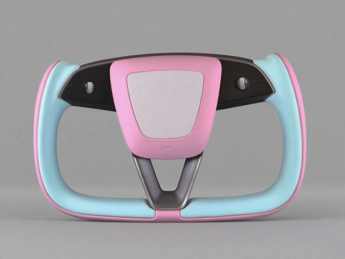 Light blue and pink Carbon Fiber Tesla model 3 highland YOKE Steering Wheel(2023.9+) Axeco