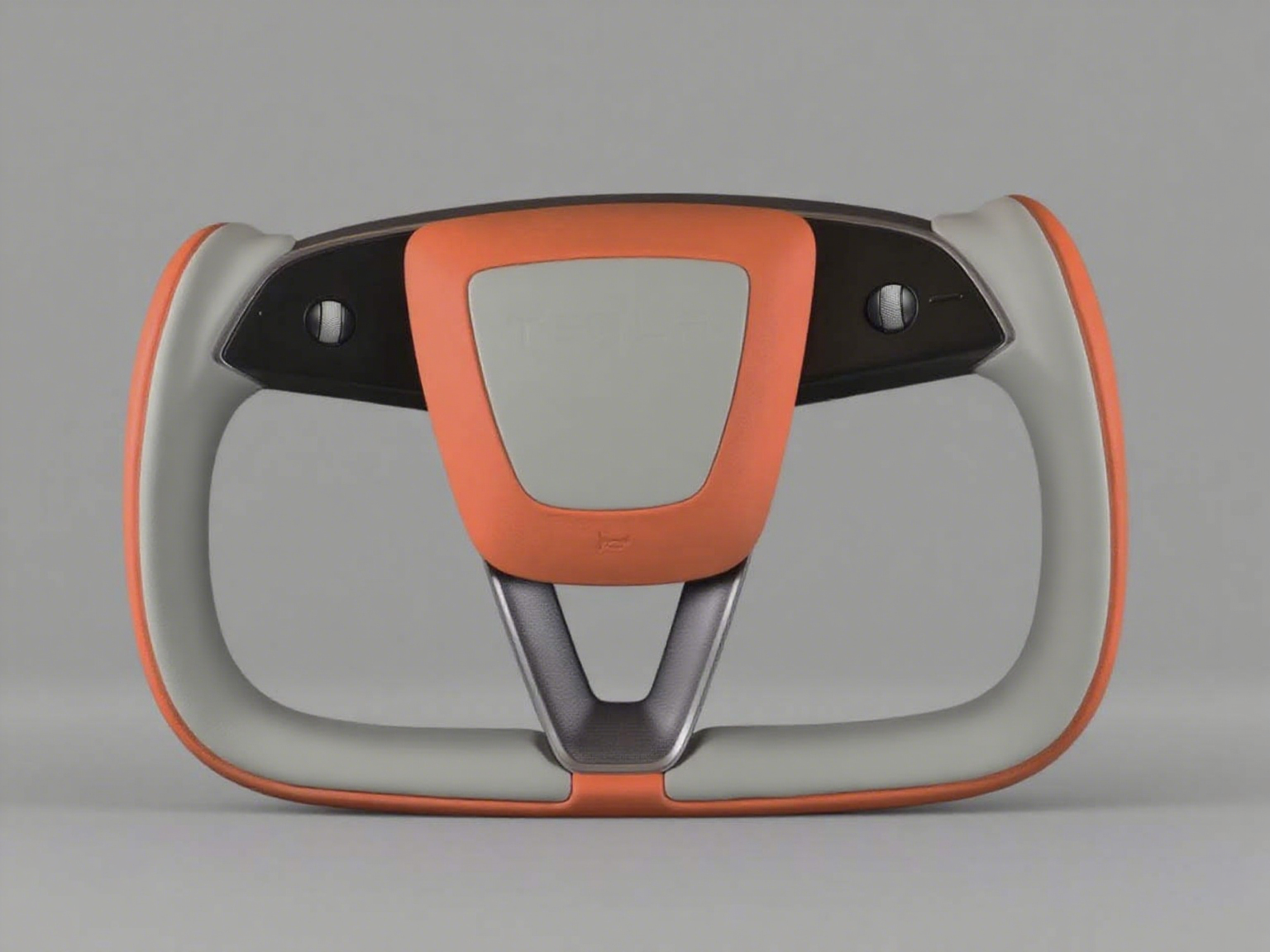 Orange and light gray Carbon Fiber Tesla model 3 highland YOKE Steering Wheel(2023.9+) Axeco