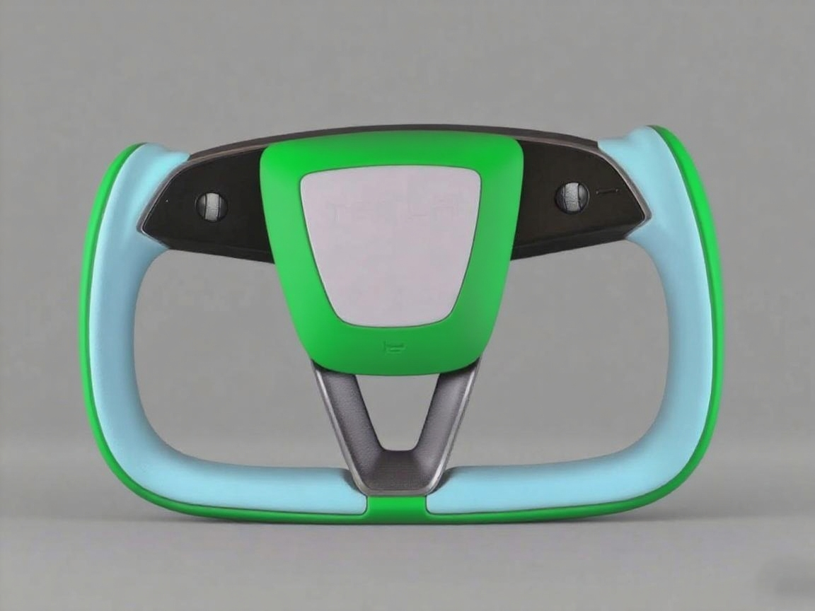 Light blue and green Carbon Fiber Tesla model 3 highland YOKE Steering Wheel(2023.9+) Axeco