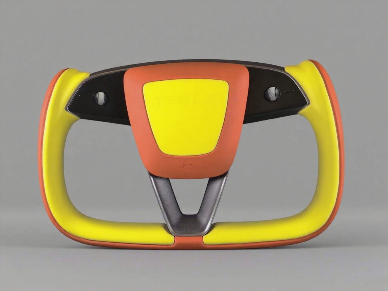 Yellow and orange Carbon Fiber Tesla model 3 highland YOKE Steering Wheel(2023.9+) Axeco
