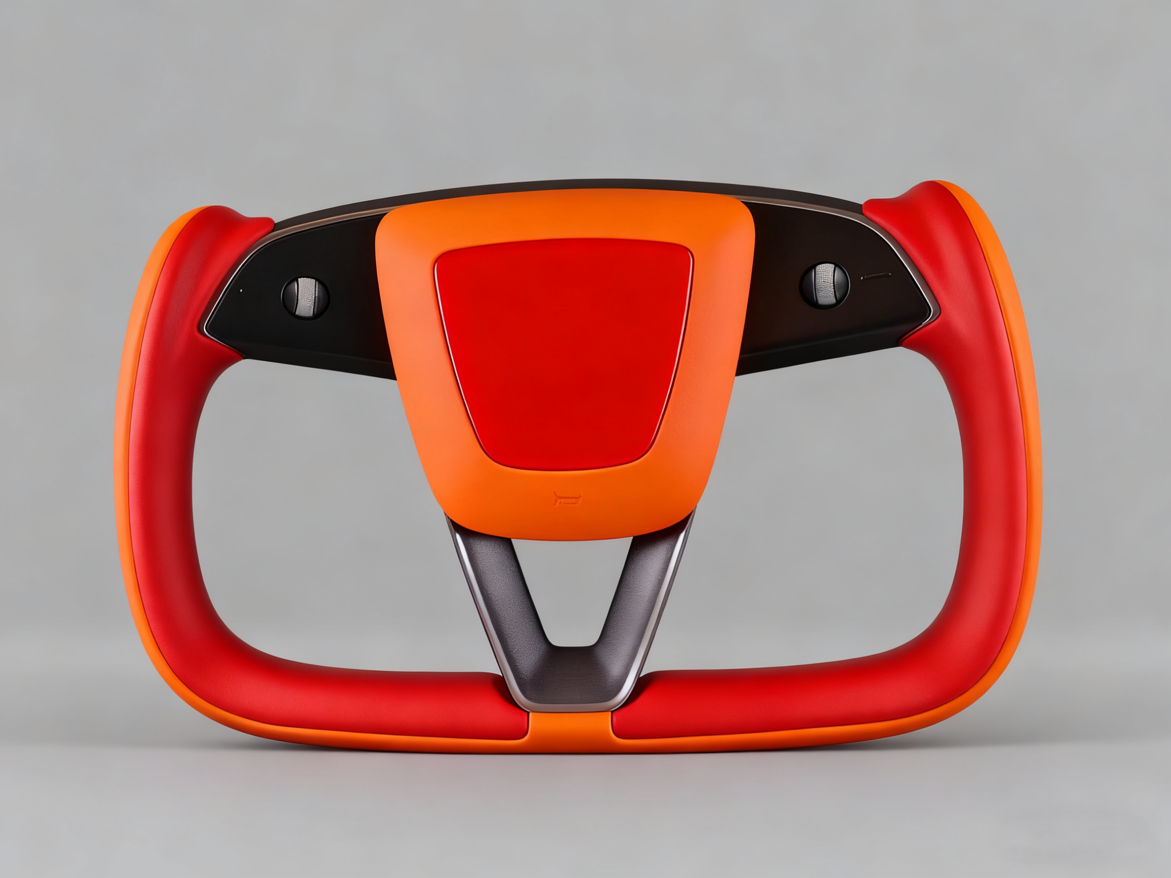 Orange and red Carbon Fiber Tesla model 3 highland YOKE Steering Wheel(2023.9+) Axeco